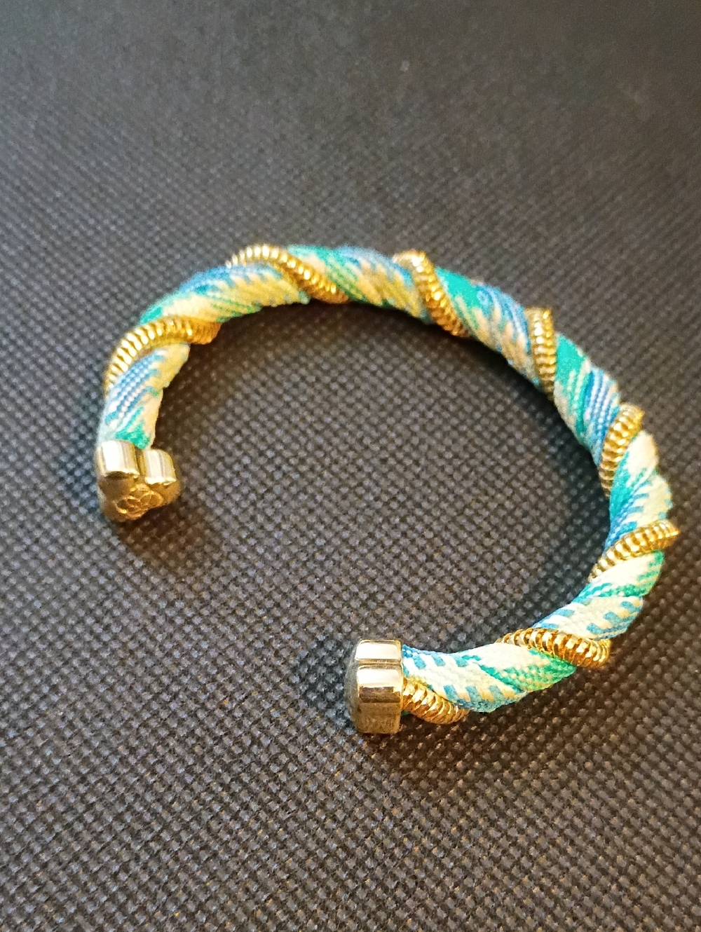 Kendra Scott Masie Cuff Gold-Tone Turquoise & Blue Twisted Rope Cuff Bracelet